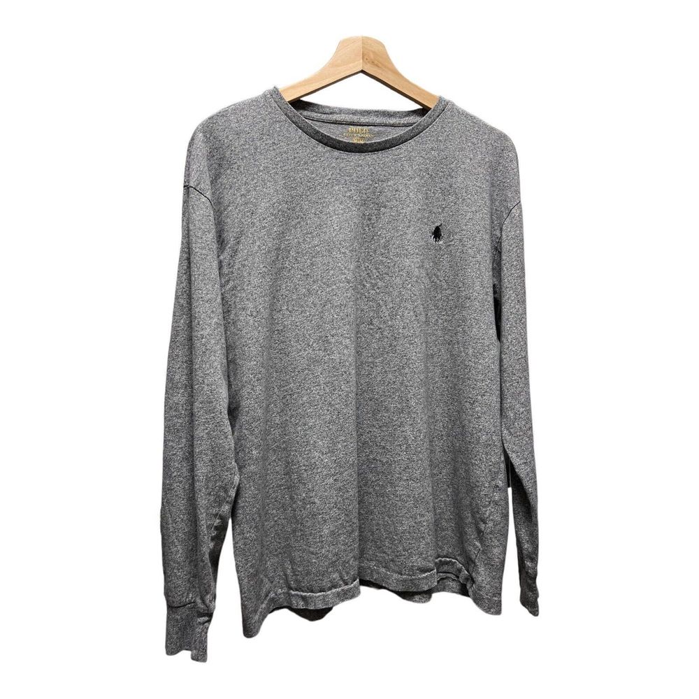 Polo Ralph Lauren T-Shirt Mens‎ Size Medium Gray Heather Long Sleeve Classic Fit